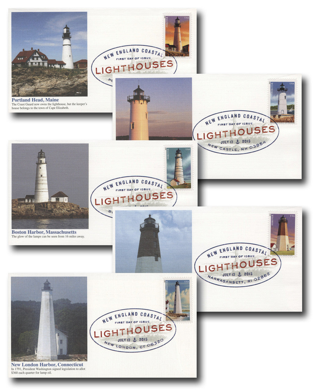 Forever Stamps 2013 Mid-Atlantic Lighthouses – Coastal Collection, First-Class Postage