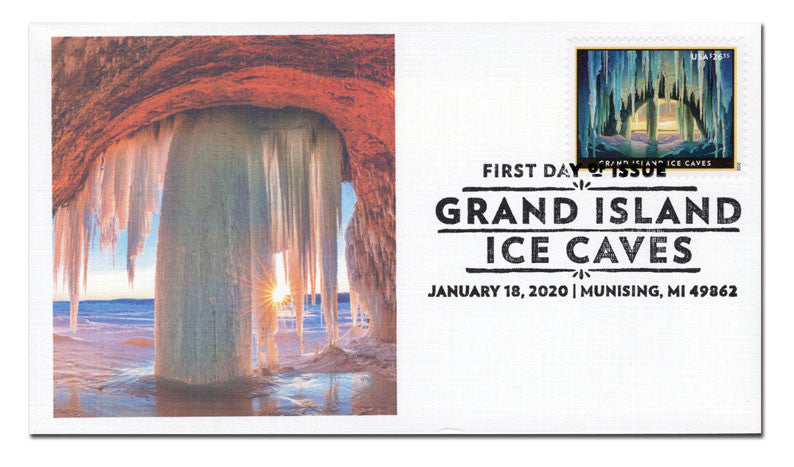 NOT Forever Stamp-Priority Mail Express Stamps 2020 Grand Island Ice Caves – Nature Series, $26.35 Postage