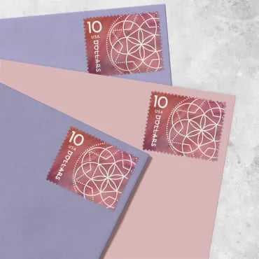 NOT Forever Stamp-$10 Stamps 2023 Floral Geometry – Art Collection, High Value Postage