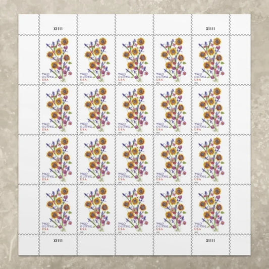 NOT Forever Stamp-Two-Ounce Stamps 2022 Sunflower Bouquet – Wedding Invitation, First-Class Rate