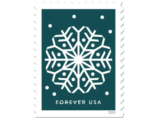 Forever Stamps 2024 Holiday Snowflake – Winter Celebration, First-Class Postage