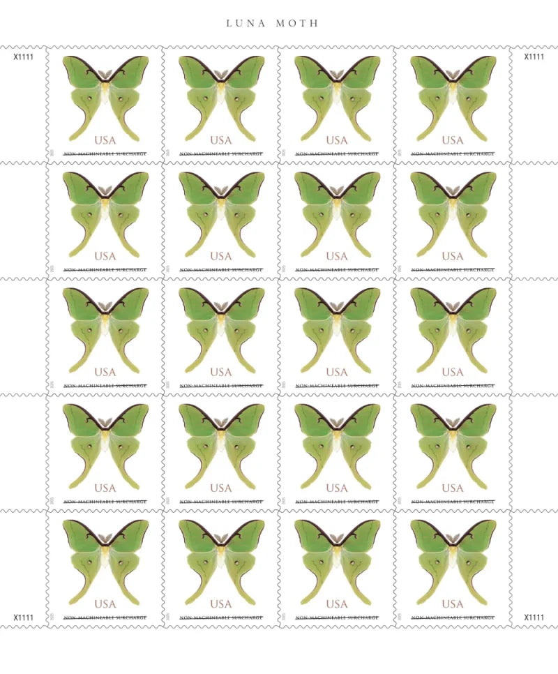 NOT Forever Stamp-Non-Machinable Surcharge $1.27 Stamps 2025 Luna Moth – Nature Series, First-Class Rate
