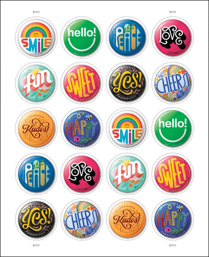 Forever Stamps 2024 Pinback Buttons – Art Collection, First-Class Postage